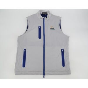 G/FORE Fleece Full Zip Golf Vest Mens XL Gray Blue Tiburon Naples G4MS22O16